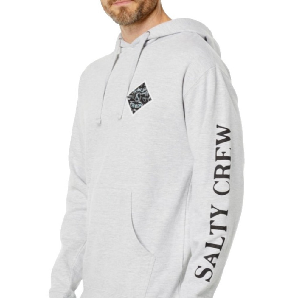 Mans Size XXL - Salty Crew Tippet Tackle Fleece Pullover Hoody - Grey Heather - Picture 3 of 5